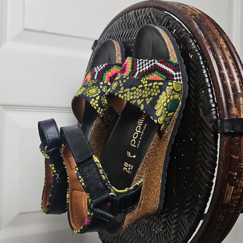 BIRKENSTOCK Papillio Eve Mash ankle wrap wedge sandals US 7 - Picture 3 of 10